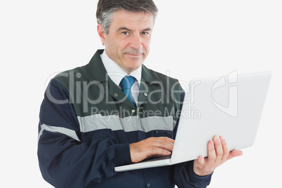 Repairman with laptop