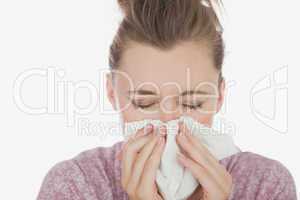Young woman suffering from cold