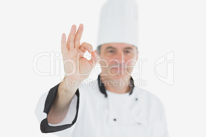 Portrait of chef showing ok sign Portrait of chef showing ok sign