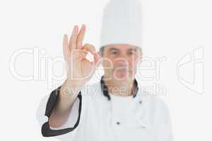 Portrait of chef showing ok sign