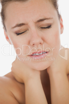 Woman with neck pain