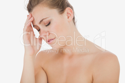 Young woman with headache