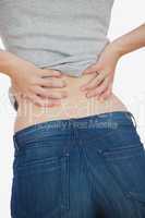 Woman with bad back pain