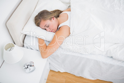 Hight angle view of serene woman sleeping