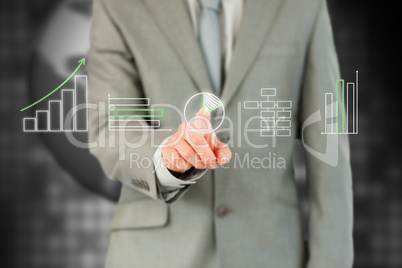 Businessman working with touch screen