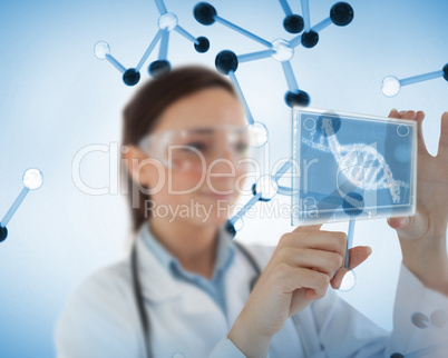 Nurse working with virtual screen