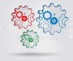 Colorful turning cogs