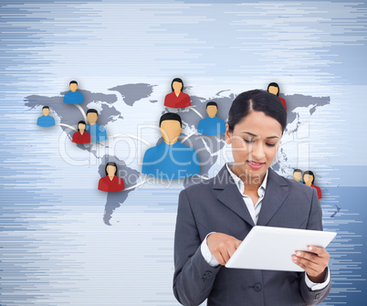 Businesswoman using tablet
