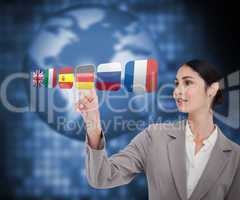 Businesswoman choosing Germany flag