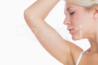 Sensuous woman with eyes closed