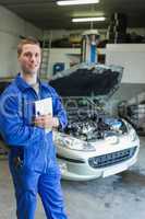 Auto mechanic with tablet computer