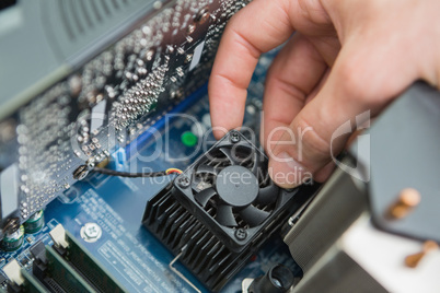 Hand fixing processor fan