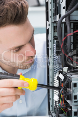 Computer engineer working on cpu