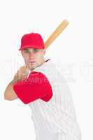 Portrait of baseball batter in batting stance