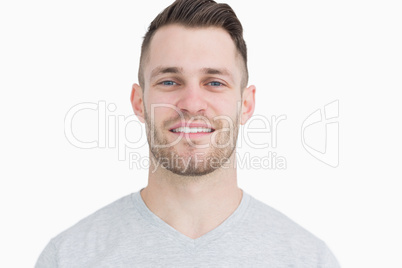 Close-up portrait of smiling young man