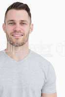 Close-up portrait of smiling young man