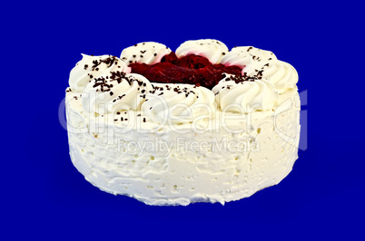 Cake with white cream and jam