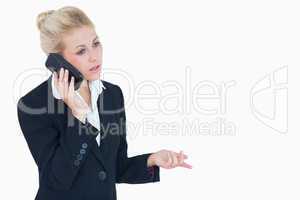 Young business woman using cellphone