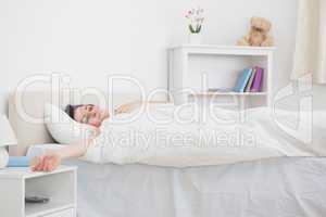 Woman asleep in bed