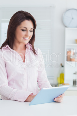 Young woman using digital tablet