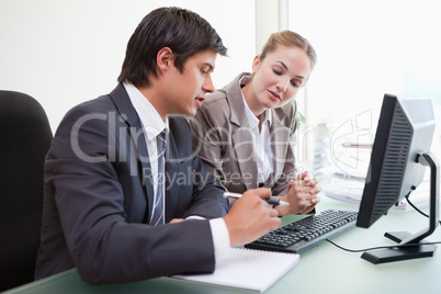 Two executives in meeting at office