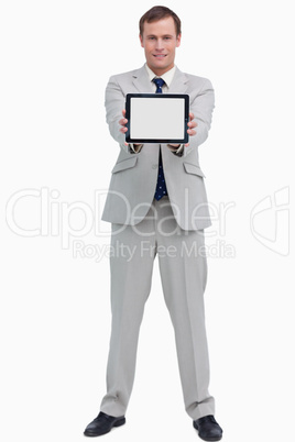 Portrait of smiling business man holding digital tablet Portrait of smiling business man holding digital tablet