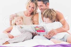 Family reading a story together