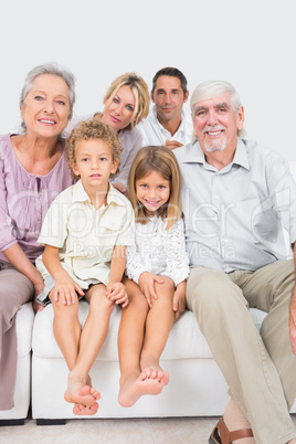 Happy family posing for a picture