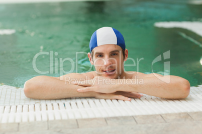 Smiling man in the pool