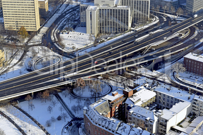 Die winterliche Düsseldorfer City