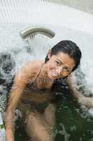 Woman enjoying the hydrotherapy pool