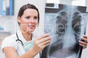 Doctor with x-ray at clinic