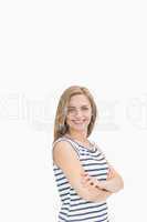 Portrait of happy confident casual woman with arms crossed