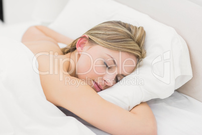 Close-up of pretty young woman sleeping