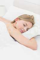 Close-up of pretty young woman sleeping