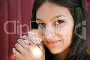Teen girl with a kitty