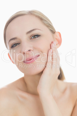 Close-up portrait of sensuous young woman