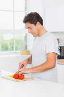 Man preparing vegetables