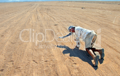 Tourist in Egyptian desert