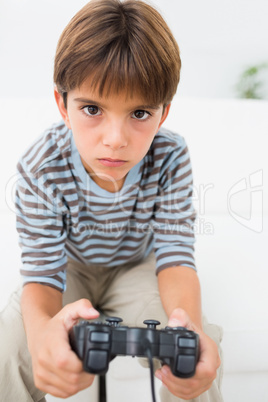 Boy playing video games