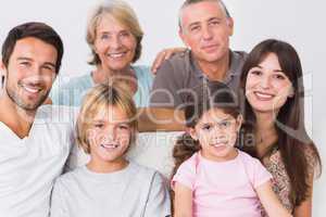 Portrait of three generation family