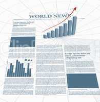 Business newspaper with graphics