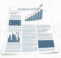 Business newspaper named world news with graphics