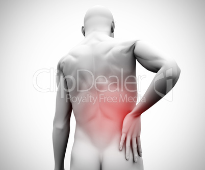 Graphic figure with back pain