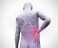 Digital man with back pain