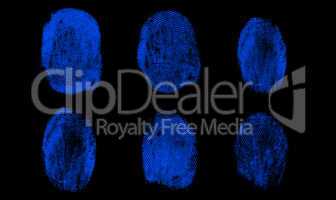 Blue fingerprints in line