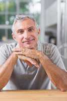 Portrait of serene man looking at camera