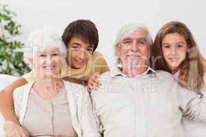 Grandparents with grandchildren portrait