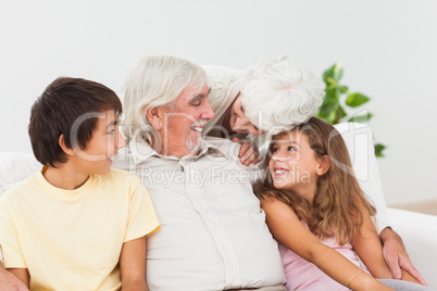 Grandparents spending time with grandchildren