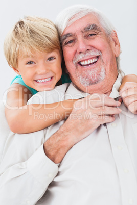 Portrait of grandfather and grandson